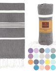 Turkish Beach Towel-Thick Stripes Buy 1 at $12.99 Black