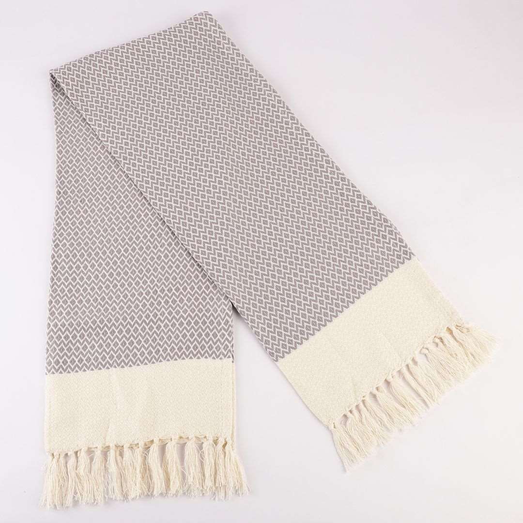 Diamond Weave Turkish Peshtemal Beach Towels - Dapple Grey