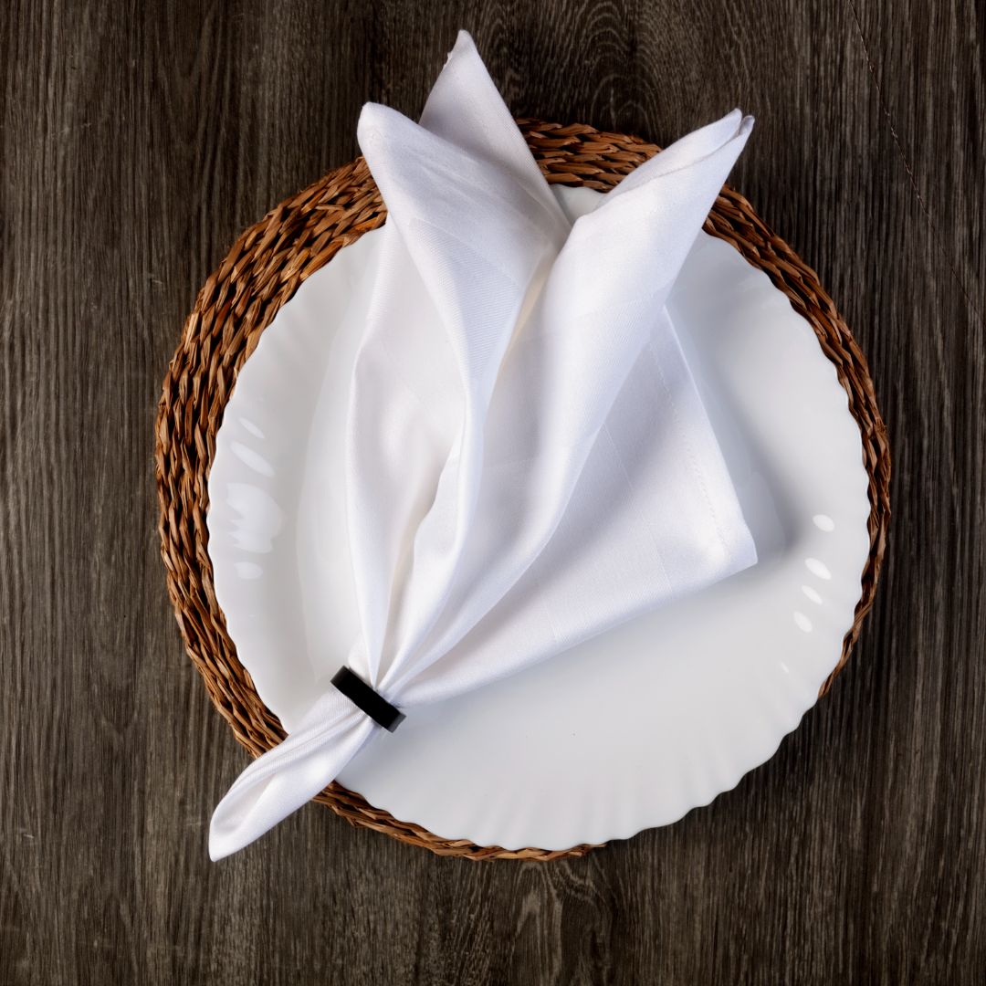 100% Cotton Kitchen Napkins White 18x18